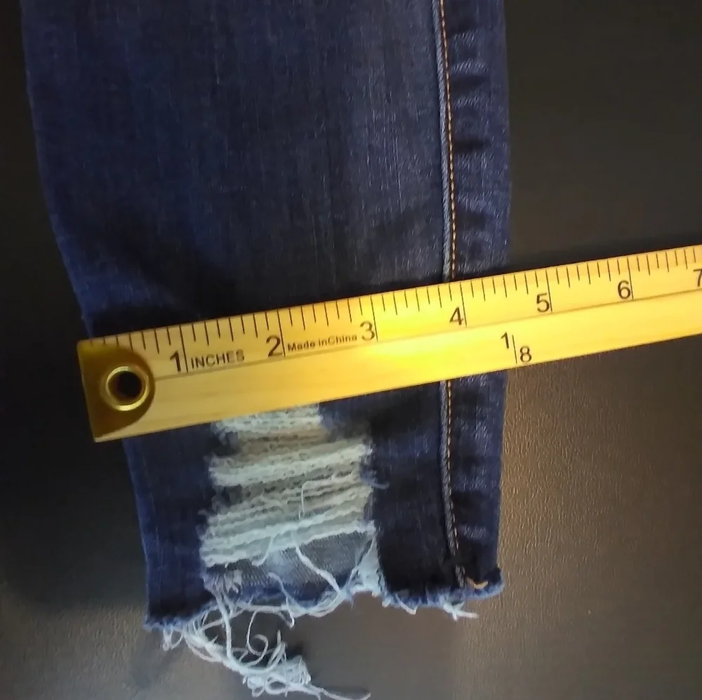 Hollister Womens Denim Jean Size 5R Button Up Raw Hem